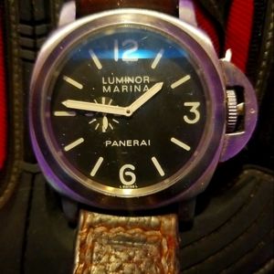 Panerai Luminor Marina Manual Watch Stainless Steel and Leather 44 -